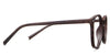 Coven Eyeglasses in the sealywood variant - have a slim temple arm that is 140mm long.