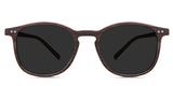 Coven Gray Polarized glasses in the sealywood variant - it's a thin round frame with a wide nose bridge and a slim temple arm that is 140mm long.
