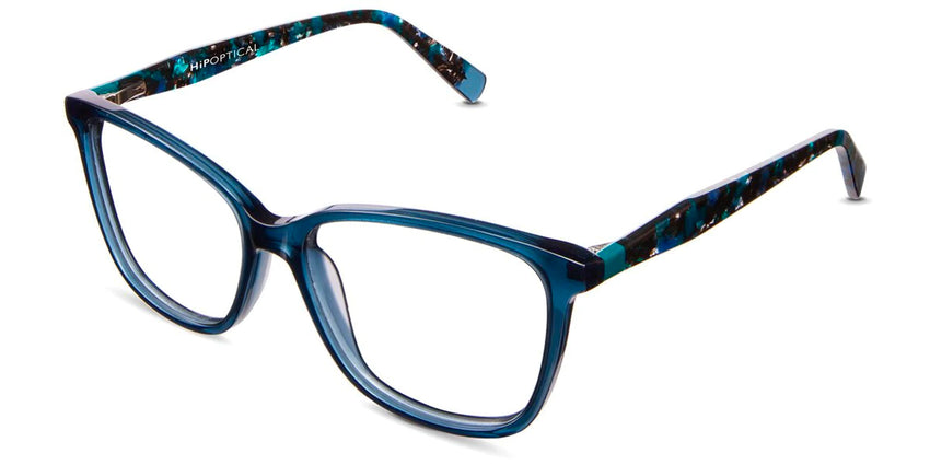 Crowley eyeglasses in the wave variant - it's a square, rectangular frame in color blue.