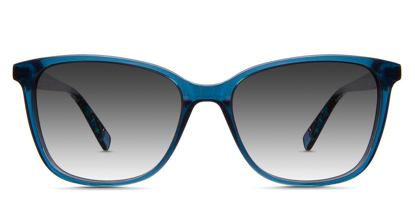 Crowley Black Sunglasses Gradient in the wave variant - it's a  square full-rimmed frame with a U-shaped nose bridge.