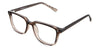 Dan eyeglasses in the leather variant - have a tall U-shaped nose bridge.