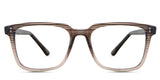Dan eyeglasses in the leather variant - it's a rectangular-shaped frame with a wide viewing lens.