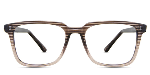 Dan eyeglasses in the leather variant - it's a rectangular-shaped frame with a wide viewing lens.