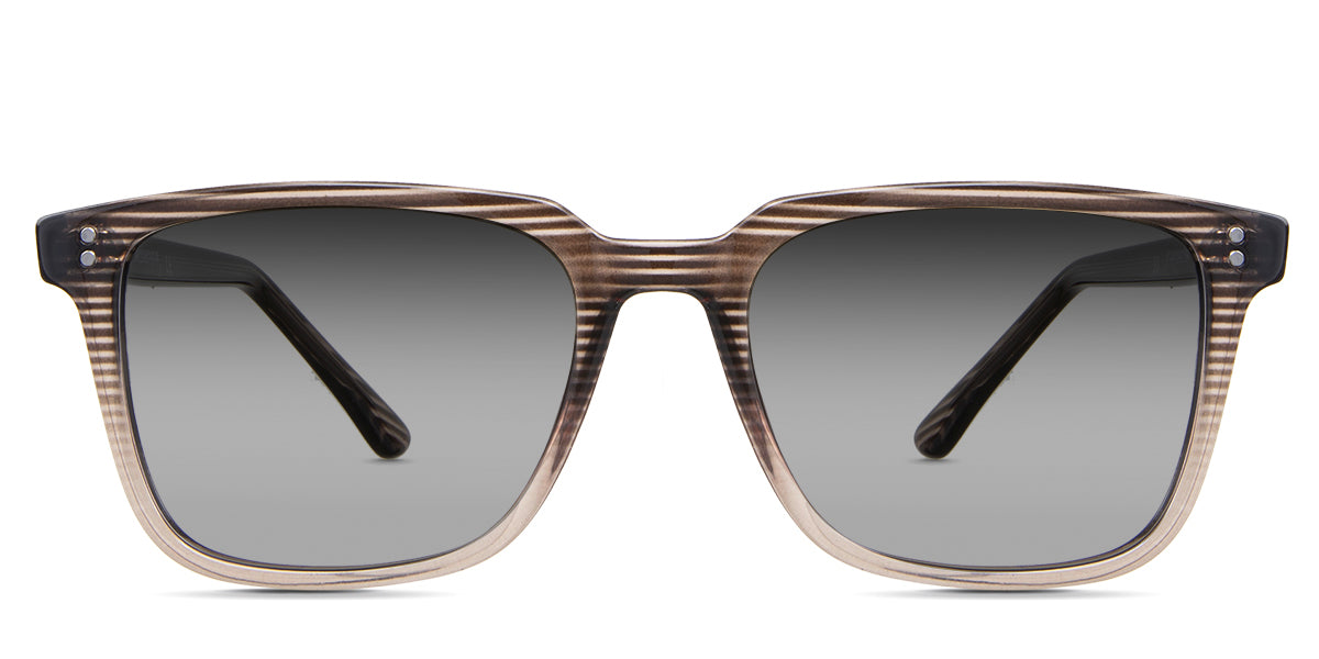 Dan black tinted Gradient in the Leather variant - it's a rectangular-shaped frame with a wide viewing lens, tall U-shaped nose bridge, and short temples.