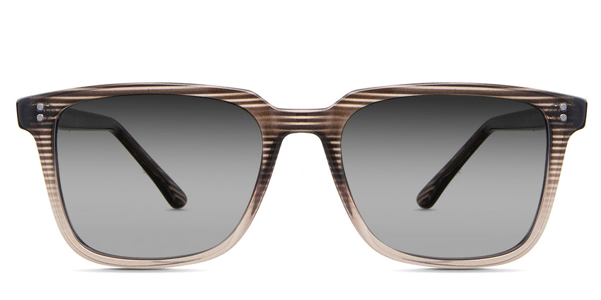 Dan black tinted Gradient in the Leather variant - it's a rectangular-shaped frame with a wide viewing lens, tall U-shaped nose bridge, and short temples.