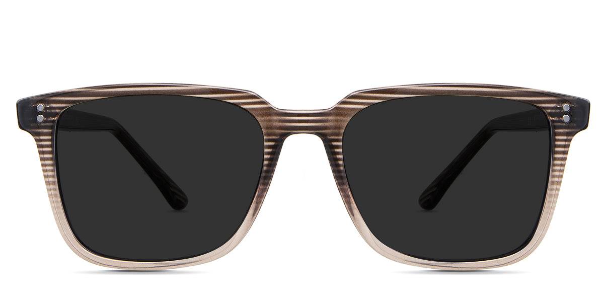 Dan gray Polarized glasses
 in the Leather variant - it's a rectangular-shaped frame with a wide viewing lens, tall U-shaped nose bridge, and short temples.