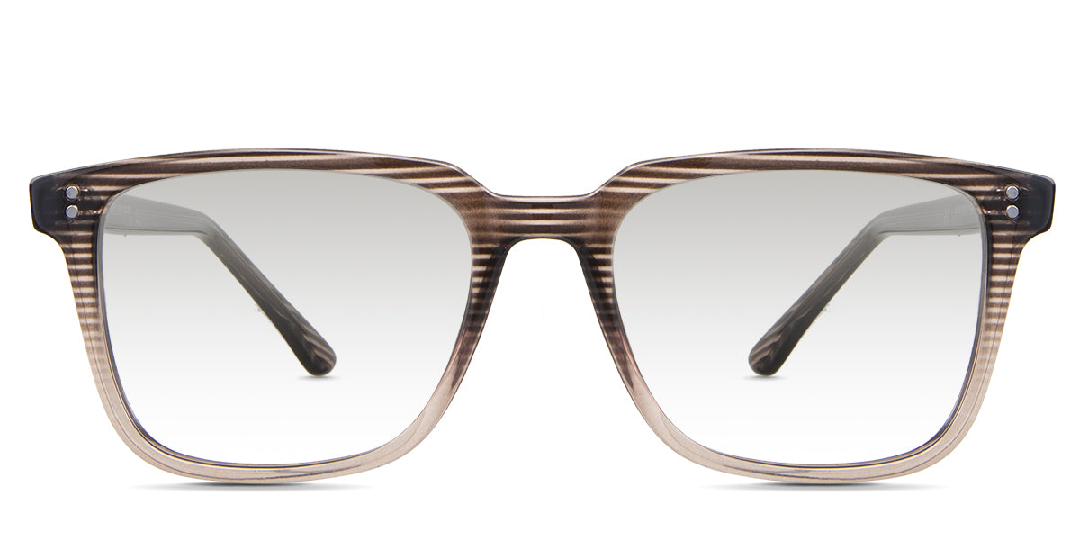 Dan black tinted Gradient in the Leather variant - it's a rectangular-shaped frame with a wide viewing lens, tall U-shaped nose bridge, and short temples.