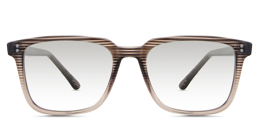 Dan black tinted Gradient in the Leather variant - it's a rectangular-shaped frame with a wide viewing lens, tall U-shaped nose bridge, and short temples.