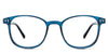 Davie Eyeglasses in the uranus - it's a full-rimmed frame with decorative rivets in the end piece.