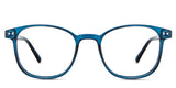 Davie Eyeglasses in the uranus - it's a full-rimmed frame with decorative rivets in the end piece.