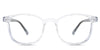 Davie eyeglasses in the crystal variant - it's a thin acetate frame in crystal clear color.