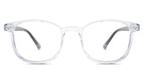 Davie eyeglasses in the crystal variant - it's a thin acetate frame in crystal clear color.