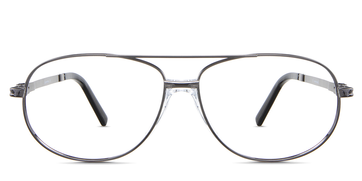 Dax Eyeglasses in the rhino variant - it's an aviator-shaped frame in black.
