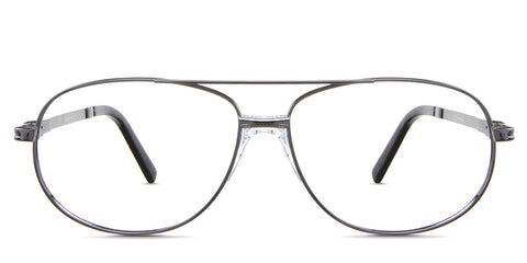 Dax eyeglasses in the rhino variant - it's an aviator-shaped frame in black.
