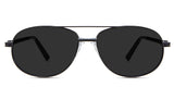 Dax black tinted Standard Solid sunglasses  in the Woodsmoke variant - it's a metal aviator-shaped frame with a flat top bar and a clear built-in nose pad.