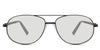 Dax black tinted Standard Solid glasses  in the Woodsmoke variant - it's a metal aviator-shaped frame with a flat top bar and a clear built-in nose pad.
