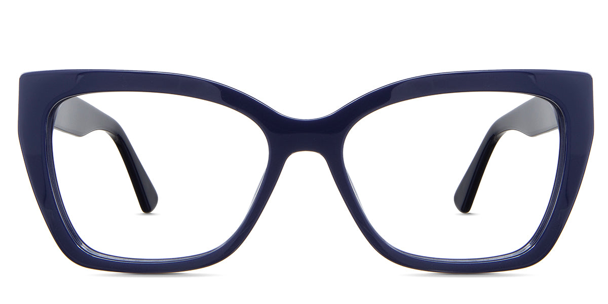 Deanna eyeglasses in the bilberry variant - it's a medium acetate frame in color blue.