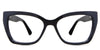 Deanna eyeglasses in the midnight variant - it's a cat-eye shape frame in color black.