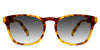 Delevan black sunglasses gradient in the forsythia variant -  it's an acetate oval frame with a high keyhole nose bridge.