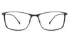 Delphi eyeglasses in the raven variant - is a slim, black metal frame.