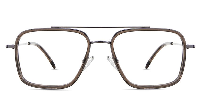 Dendro Eyeglasses in cassian variant - it's grey crystal colored full rimmed frame 