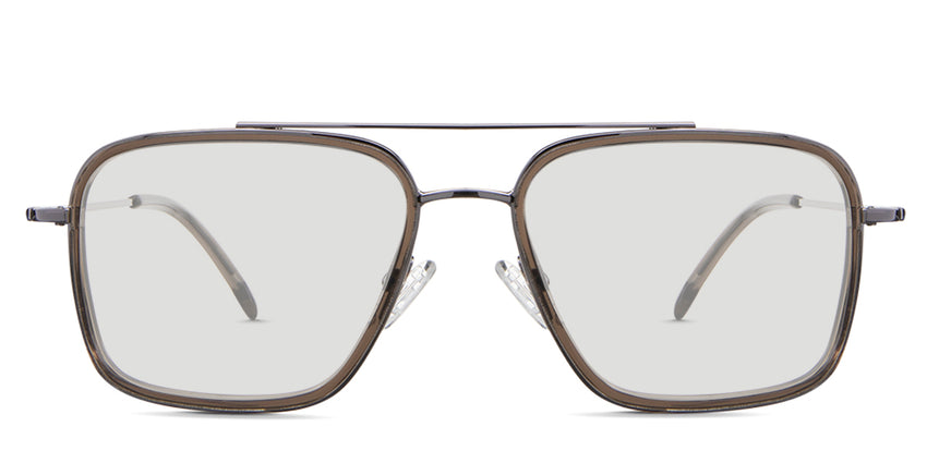 Dendro black tinted Standard Solid in Cassian variant - it's grey crystal colored full rimmed frame and it's an aviator shaped frame with adjustable nosepads