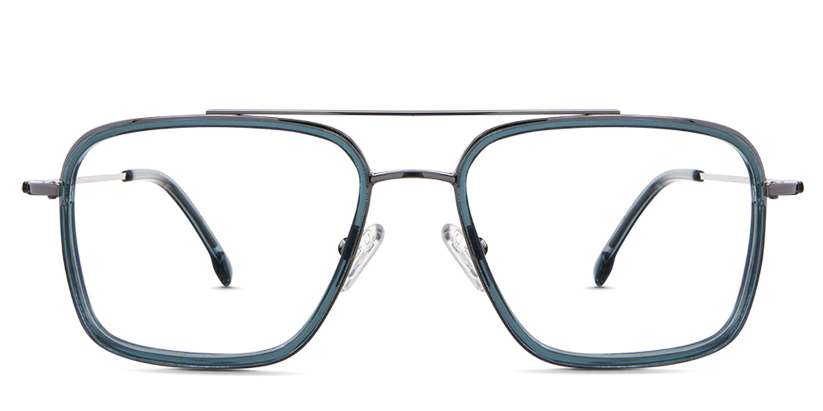 Dendro Eyeglasses in noir variant - it's crystal blue colored full rimmed frame 