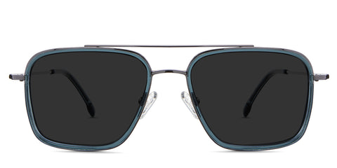 Dendro black tinted Standard Solid sunglasses in Noir variant - full rimmed frame and have clear silicone adjustable nose pads.