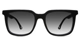Denes black tinted Gradient sunglasses in midnight variant - it's square frame with medium thick border
