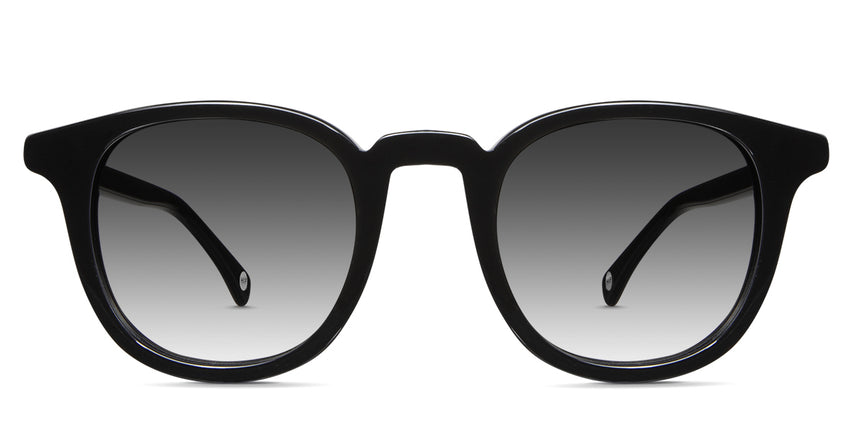 Dep black tinted Gradient sunglasses in midnight variant - it's a round full-rimmed frame with long end piece
