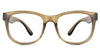 Devon eyeglasses in the khaki variant - it's a square frame in color brown.
