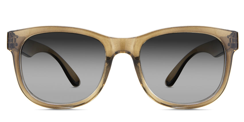 Devon black tinted Gradient in the Khaki variant - it's a square frame with a U-shaped nose bridge and a broad temple.