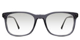 Dex black tinted Gradient sunglasses in sooty variant - it's a square full-rimmed frame with a skinny temple.