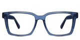 Diero acetate eyeglasses in the lithe variant - it's a blue transparent frame with a narrow nose bridge.