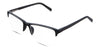 Dillon Eyeglasses in the space variant - is a half-rimmed acetate frame in black color.