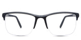 Dillon Eyeglasses in the space variant - it's a rectangular frame with a built-in nose pad.