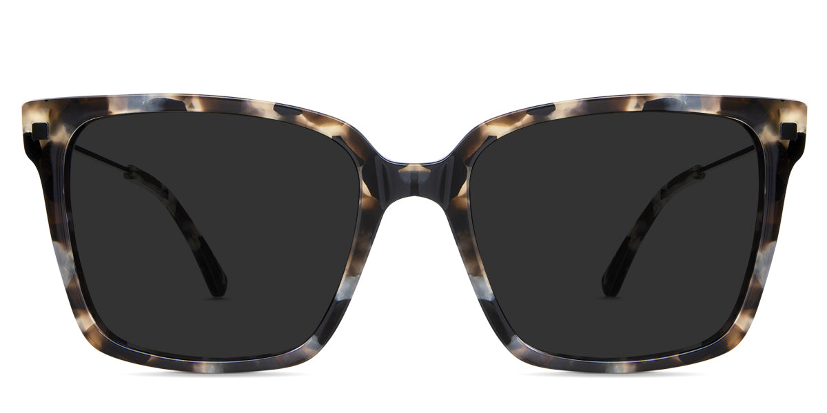 Dita Gray Polarized in panthera variant - it's a square tortoise frame with metal temple arm and tortoise acetate temple tips.