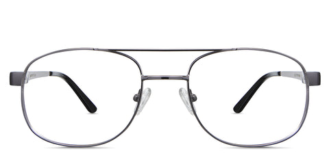 Dixon Eyeglasses in the ebony variant - have a full-rimmed metal frame in color gunmetal.