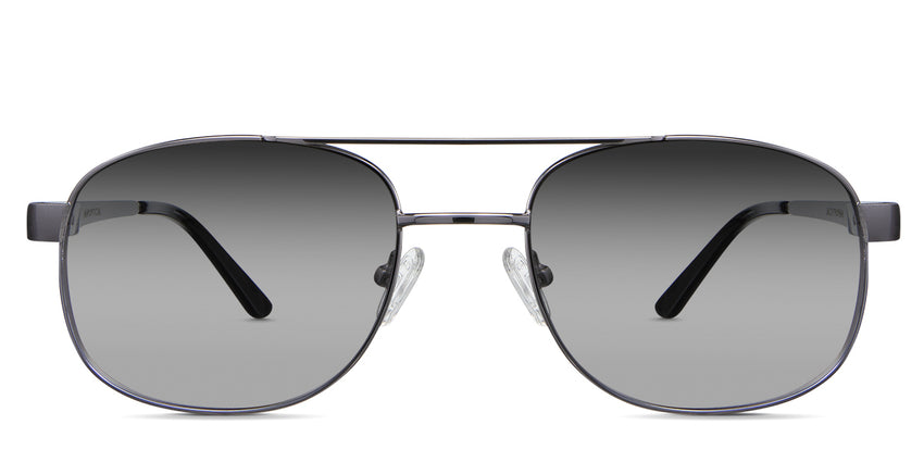 Dixon Black Sunglasses Gradient in the Ebony variant - it's a thin, full-rimmed metal frame with an extended end piece and hockey-shaped temple tips.