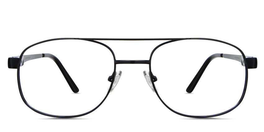 Dixon Eyeglasses in the gilded variant - it's an oval frame in black color.