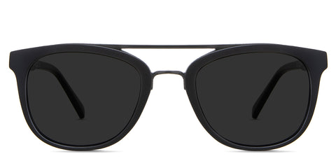 Doug black tinted Standard Solid in the Ajwa variant - it's an acetate frame with a two-bar bridge and a regular thick temple.