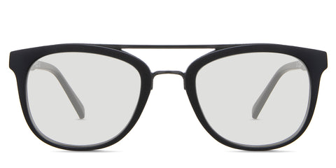 Doug black tinted Standard Solid in the Ajwa variant - it's an acetate frame with a two-bar bridge and a regular thick temple.