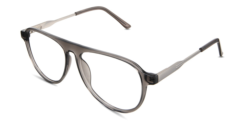 Ebon Eyeglasses in glaucous variant - have a built-in nose pads with 15mm nose bridge 