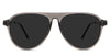 Ebon black tinted Standard Solid sunglasses in Glaucous variant - it's a clear acetate frame in grey color and have a built-in nose pads with 15mm nose bridge 