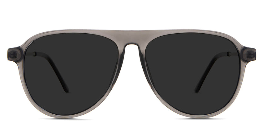 Ebon Gray Polarized in Glaucous variant - it's a clear acetate frame in grey color and have a built-in nose pads with 15mm nose bridge 