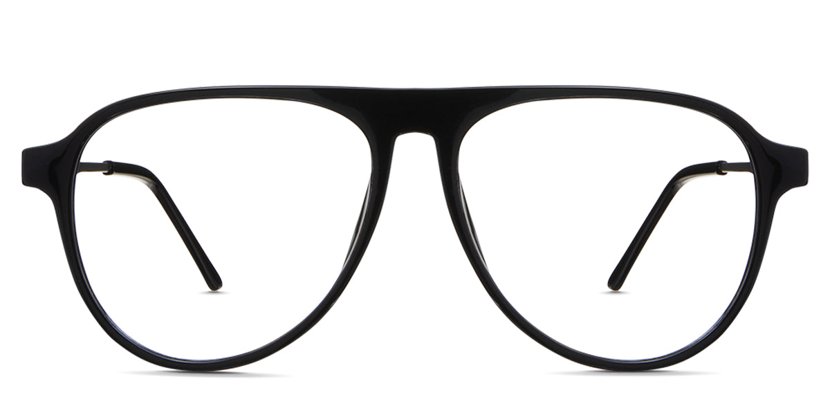 Ebon Eyeglasses in midnight variant - it's a black full rimmed frame.