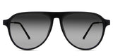 Ebon black tinted Gradient sunglasses in Midnight variant - it's a black full rimmed frame and it's an aviator shaped frame with a high nose bridge.