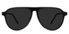 Ebon black tinted Standard Solid sunglasses in Midnight variant - it's a black full rimmed frame and it's an aviator shaped frame with a high nose bridge.
