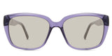 Elaina Brown Standard Solid in the alliums variant - is a medium to wide full-rimmed acetate frame with broad pattered temples.
