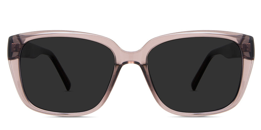 Elaina Gray Polarized in the cocoa variant - are rectangular frames with a U-shaped nose bridge and a 145mm temple arm length.